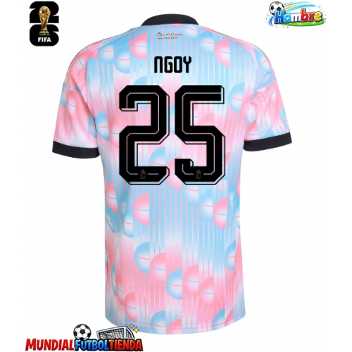 Camiseta Bélgica Nathan Ngoy #25 Segunda Equipación Replica Mundial 2026 mangas cortas